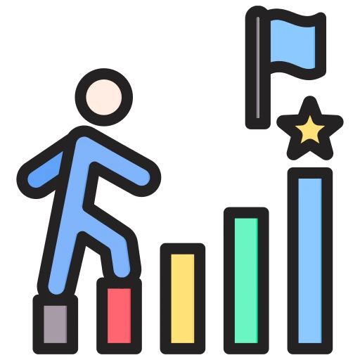 icono de persona subiendo escalera a la sima